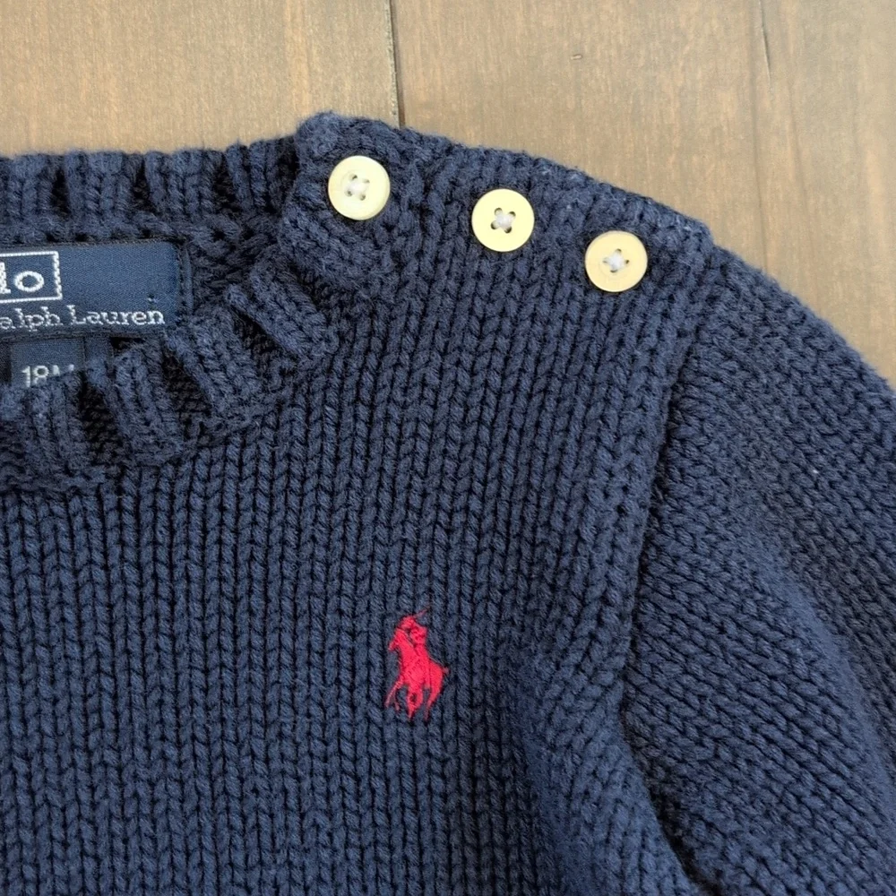 Polo Ralph Lauren 18 Month Navy Knit Sweater - Picture 3 of 8